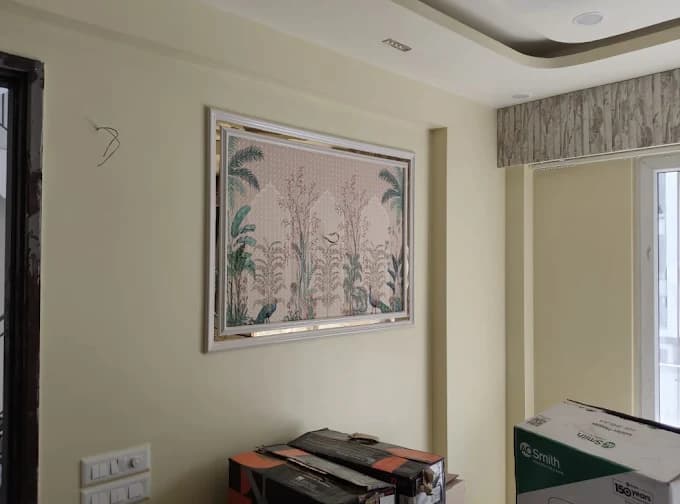 Designer wallpaper mural installation